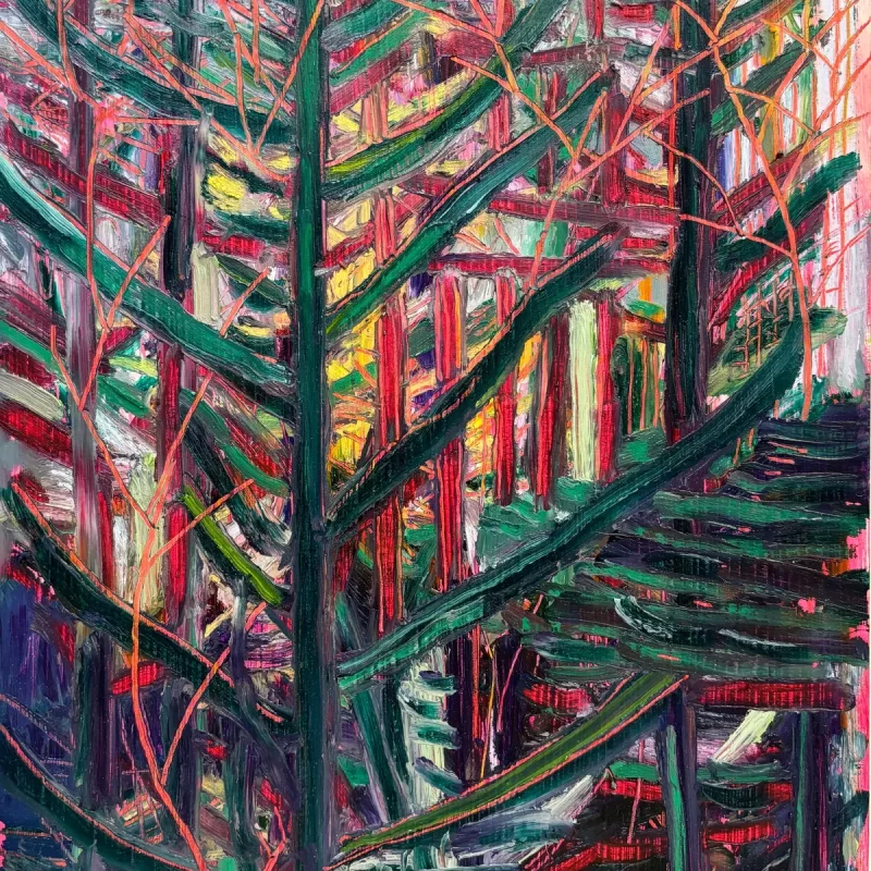 through trees